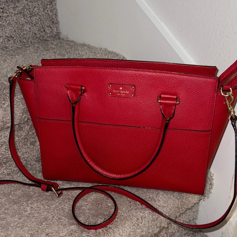 Kate Spade Red Leather Lana Satchel - Picture 2 of 14